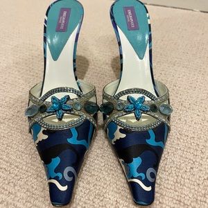 Emilio Pucci | Blue Silk | Mule Heels